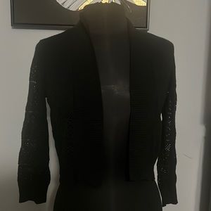 Black Knitted Overthrow Short Thin Top Jacket in size medium